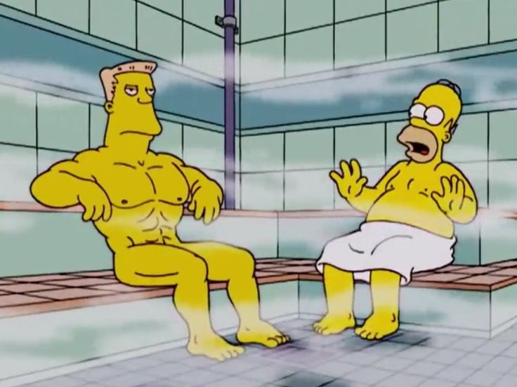 Homer Simpson in a Sauna